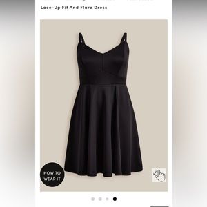 Torrid Mini Scuba Lace-Up Fit and Flare Dress - Black Size 2